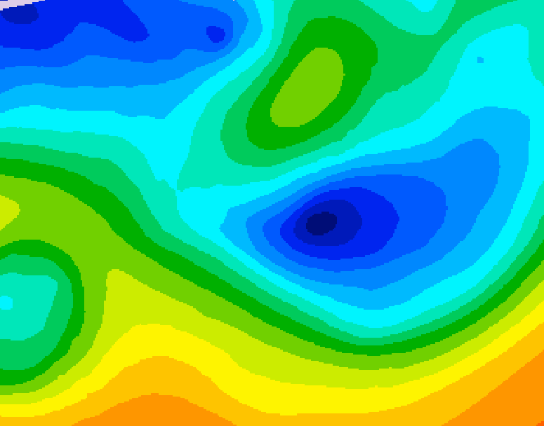 GDPS 500 millibar geopotential height 222 hour forecast chart for Canada based on 2025/11/04 1200Z data