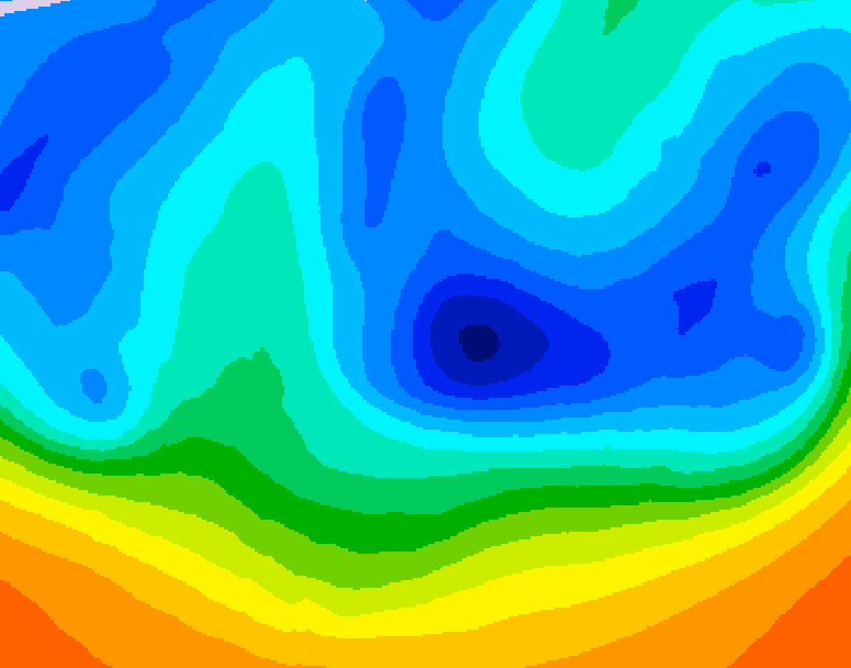 GDPS 500 millibar geopotential height 048 hour forecast chart for Canada based on 2025/11/05 0000Z data