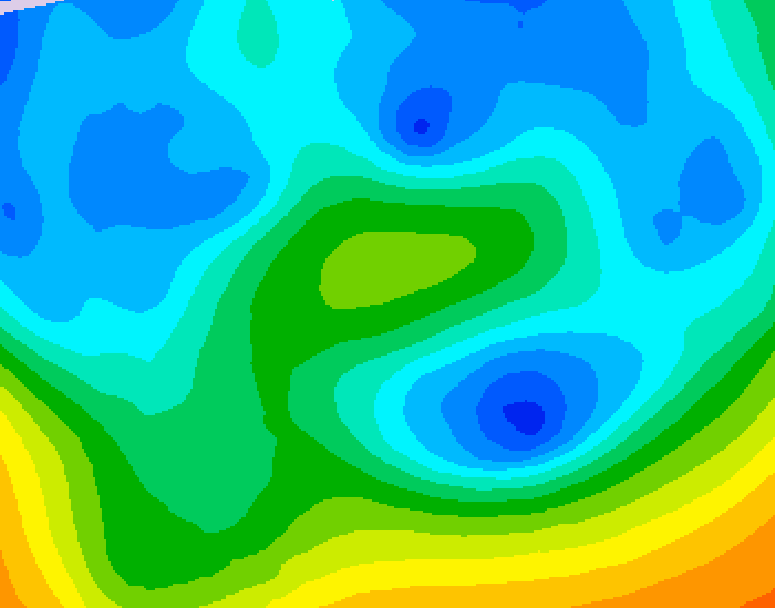 GDPS 500 millibar geopotential height 222 hour forecast chart for Canada based on 2025/11/05 1200Z data