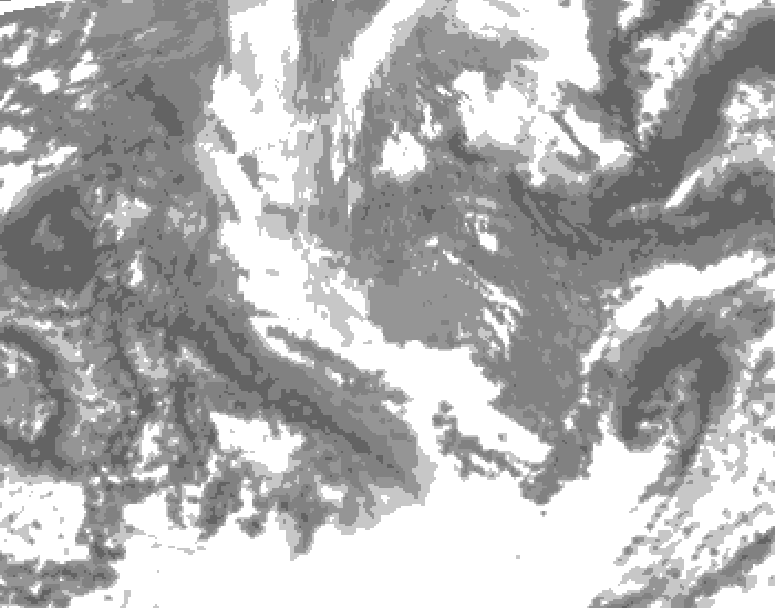 GDPS total cloud 036 hour forecast chart for Canada based on 2025/11/05 0000Z data