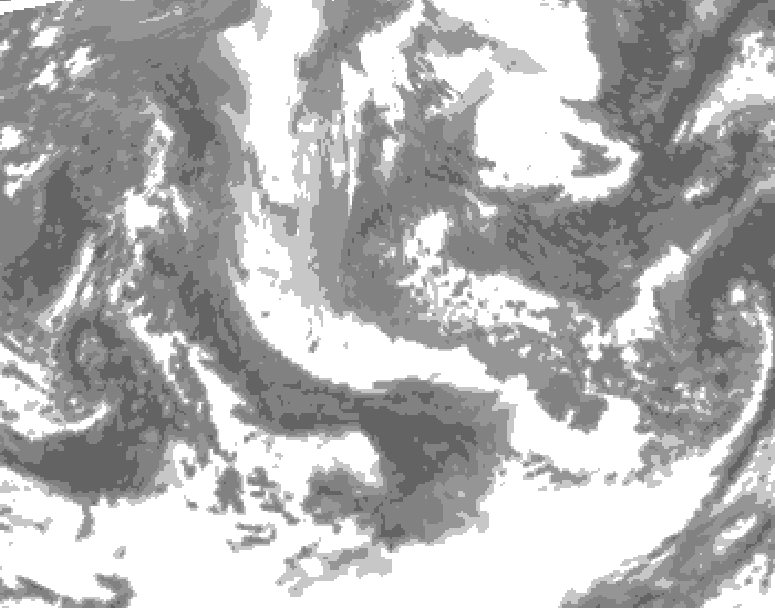 GDPS total cloud 048 hour forecast chart for Canada based on 2025/11/05 0000Z data