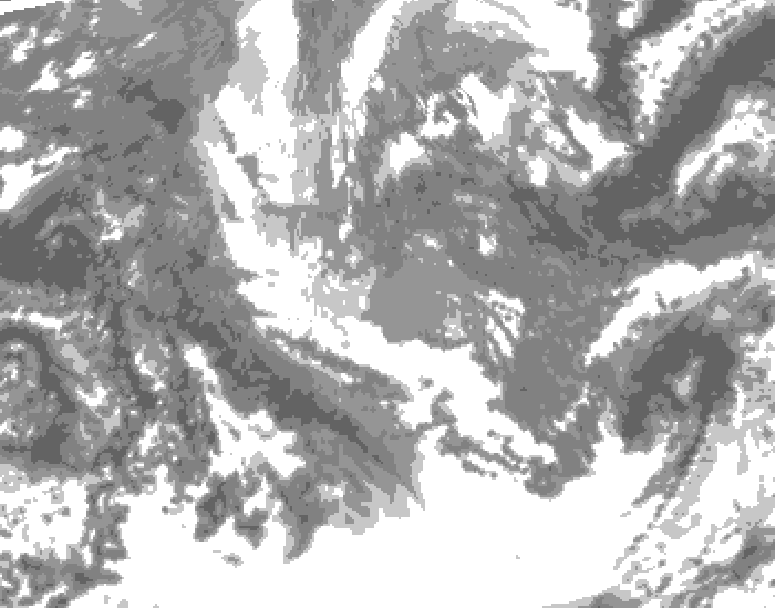 GDPS total cloud 024 hour forecast chart for Canada based on 2025/11/05 1200Z data