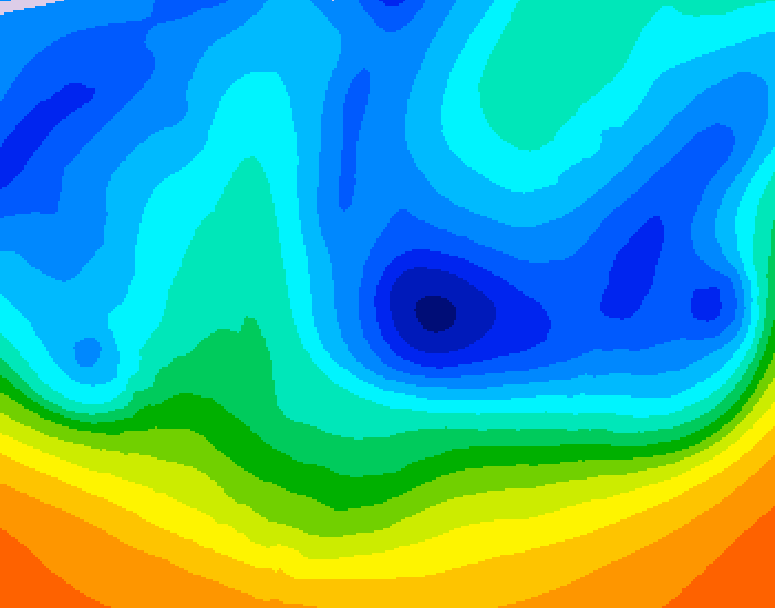 GDPS 500 millibar geopotential height 012 hour forecast chart for Canada based on 2025/11/06 1200Z data
