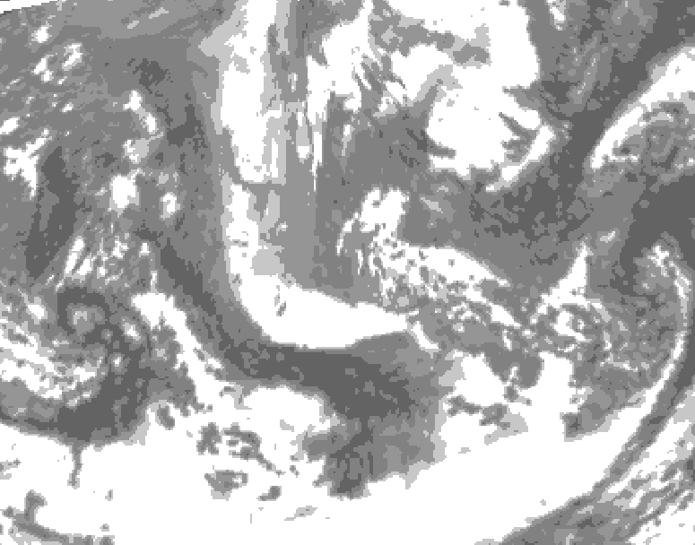 GDPS total cloud 012 hour forecast chart for Canada based on 2025/11/06 1200Z data