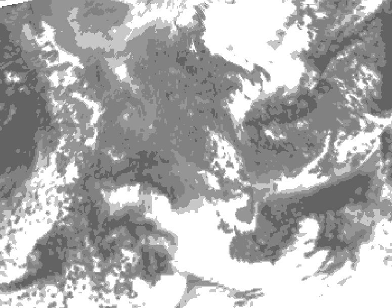 GDPS total cloud 240 hour forecast chart for Canada based on 2025/11/07 0000Z data