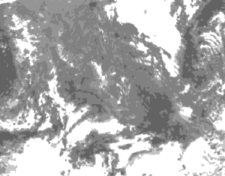 GDPS total cloud 216 hour forecast chart for Canada based on 2025/11/08 0000Z data
