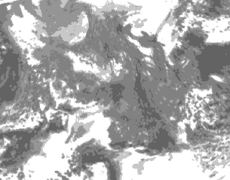 GDPS total cloud 204 hour forecast chart for Canada based on 2025/11/08 1200Z data