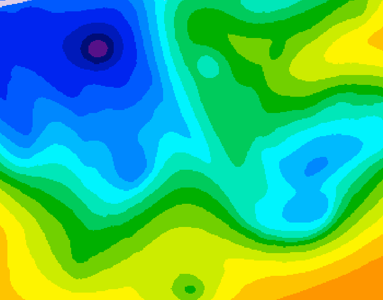 GDPS 500 millibar geopotential height 186 hour forecast chart for Canada based on 2025/11/10 0000Z data