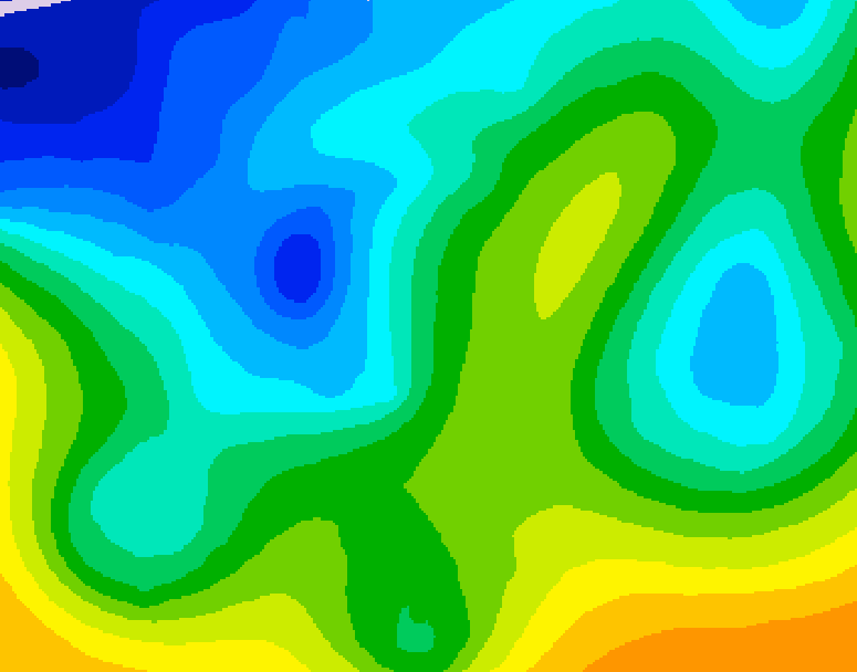 GDPS 500 millibar geopotential height 222 hour forecast chart for Canada based on 2025/11/11 1200Z data
