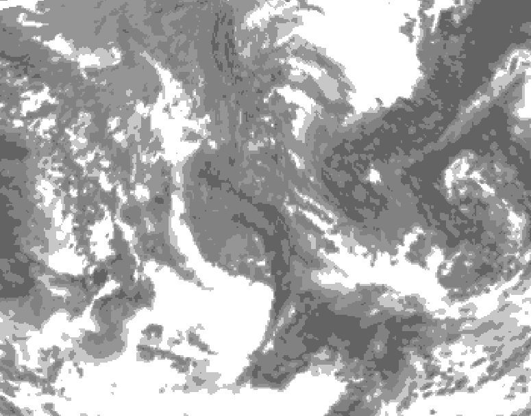 GDPS total cloud 186 hour forecast chart for Canada based on 2025/11/11 0000Z data