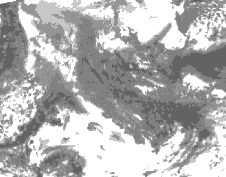 GDPS total cloud 132 hour forecast chart for Canada based on 2025/11/11 1200Z data