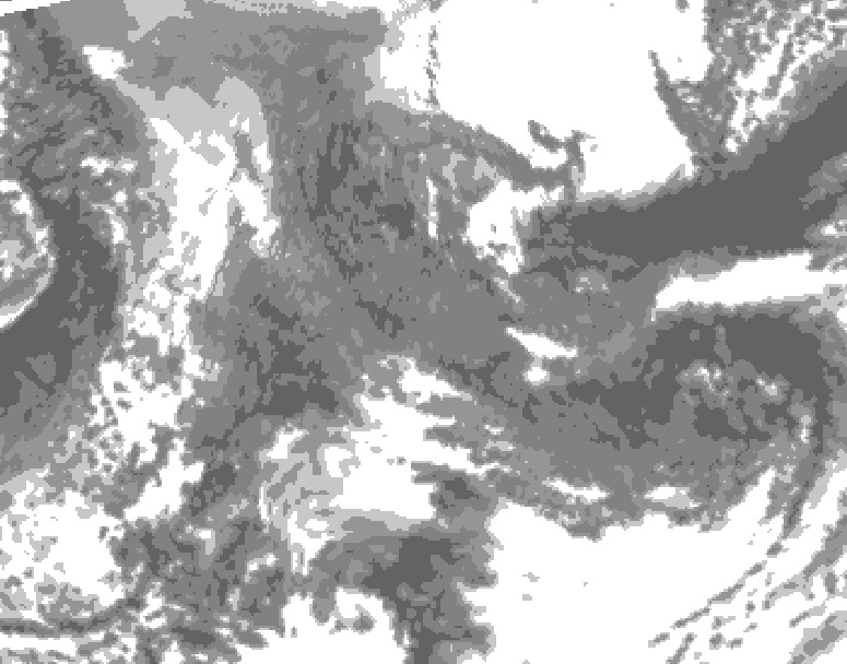 GDPS total cloud 150 hour forecast chart for Canada based on 2025/11/11 1200Z data