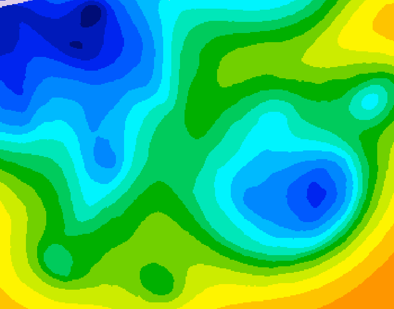 GDPS 500 millibar geopotential height 138 hour forecast chart for Canada based on 2025/11/12 0000Z data