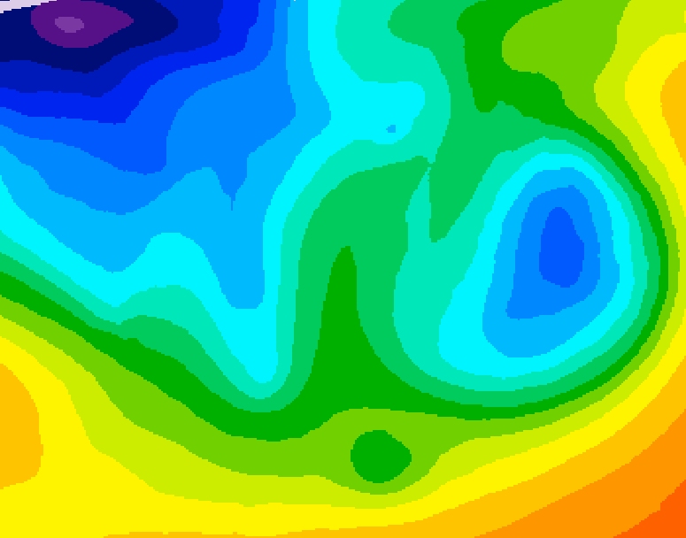 GDPS 500 millibar geopotential height 150 hour forecast chart for Canada based on 2025/11/12 1200Z data