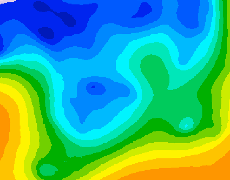 GDPS 500 millibar geopotential height 222 hour forecast chart for Canada based on 2025/11/12 1200Z data