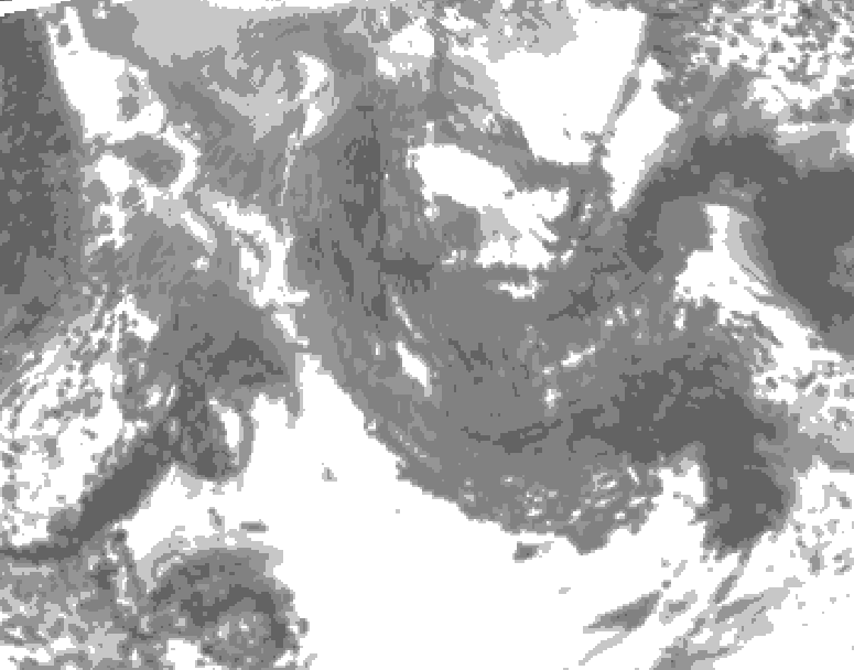 GDPS total cloud 120 hour forecast chart for Canada based on 2025/11/12 0000Z data