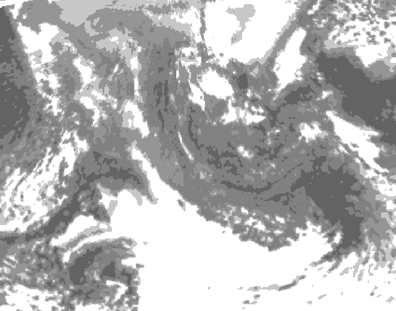 GDPS total cloud 108 hour forecast chart for Canada based on 2025/11/12 1200Z data