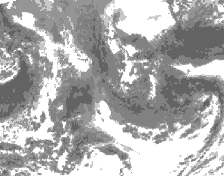 GDPS total cloud 126 hour forecast chart for Canada based on 2025/11/12 1200Z data