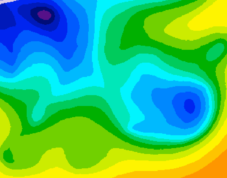 GDPS 500 millibar geopotential height 114 hour forecast chart for Canada based on 2025/11/13 0000Z data