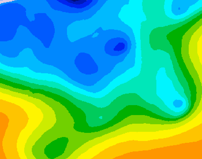 GDPS 500 millibar geopotential height 222 hour forecast chart for Canada based on 2025/11/13 1200Z data