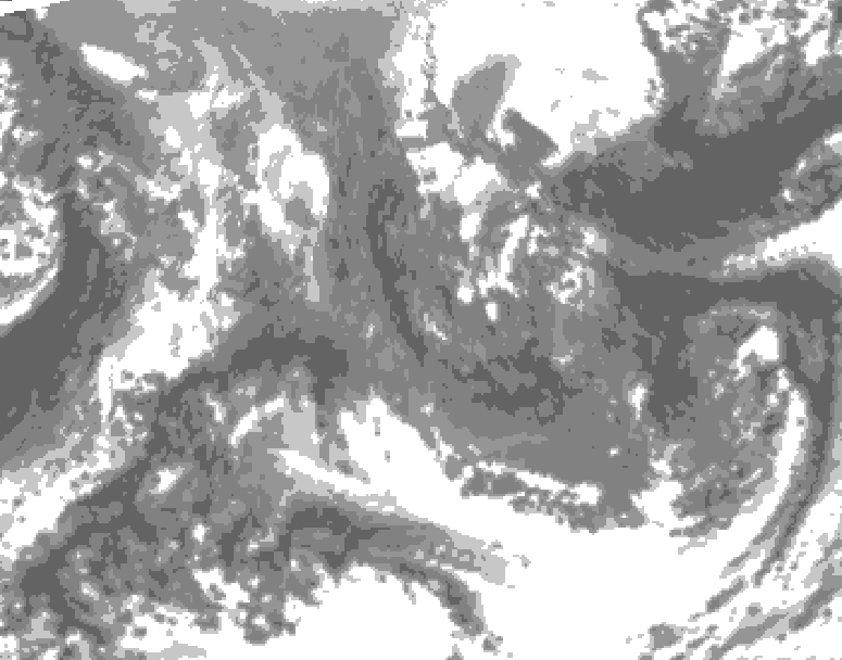 GDPS total cloud 114 hour forecast chart for Canada based on 2025/11/13 0000Z data