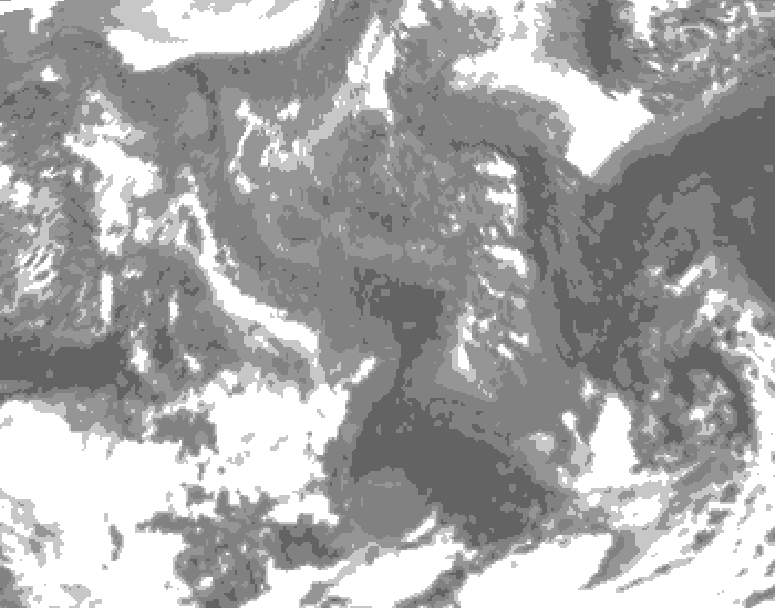 GDPS total cloud 222 hour forecast chart for Canada based on 2025/11/13 1200Z data