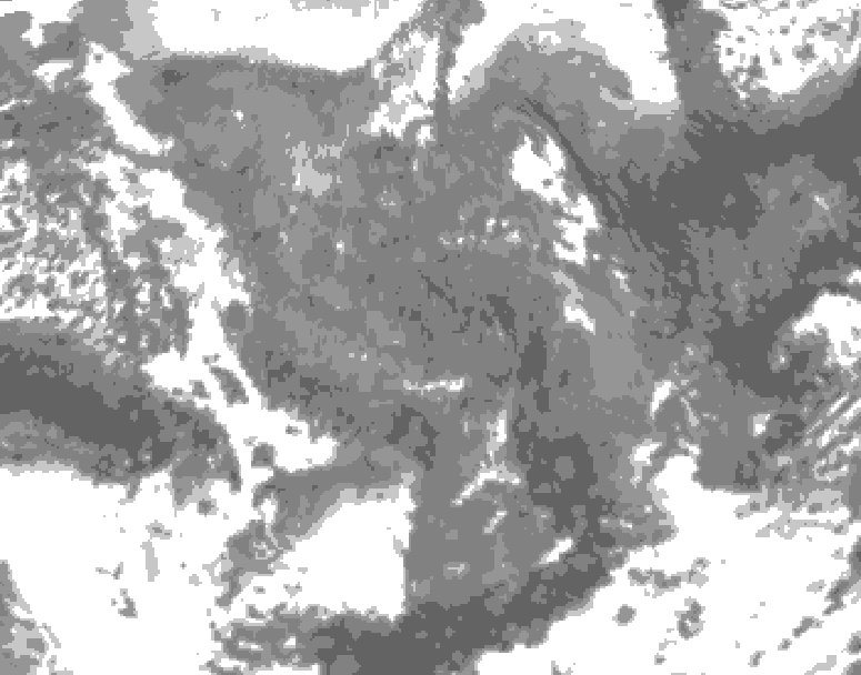 GDPS total cloud 240 hour forecast chart for Canada based on 2025/11/13 1200Z data