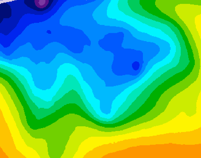 GDPS 500 millibar geopotential height 150 hour forecast chart for Canada based on 2025/11/14 1200Z data