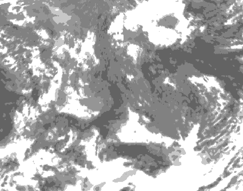 GDPS total cloud 102 hour forecast chart for Canada based on 2025/11/14 1200Z data