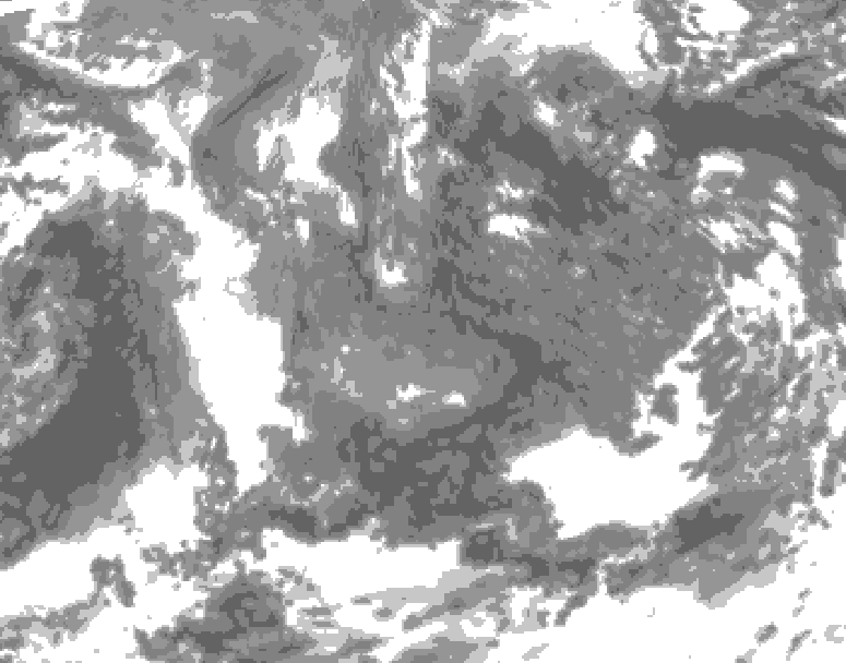 GDPS total cloud 126 hour forecast chart for Canada based on 2025/11/14 1200Z data