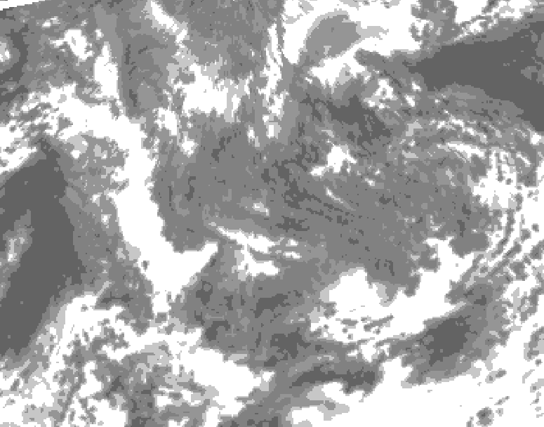 GDPS total cloud 102 hour forecast chart for Canada based on 2025/11/15 1200Z data
