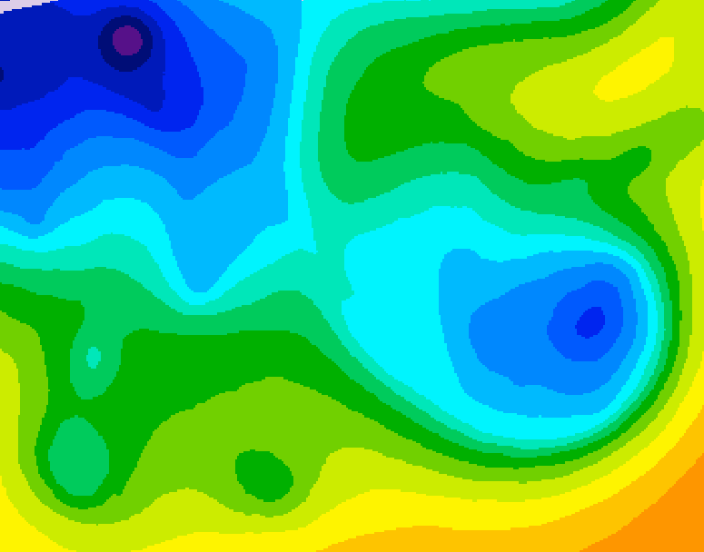 GDPS 500 millibar geopotential height 042 hour forecast chart for Canada based on 2025/11/16 0000Z data
