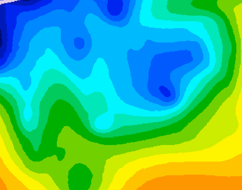 GDPS 500 millibar geopotential height 114 hour forecast chart for Canada based on 2025/11/16 0000Z data