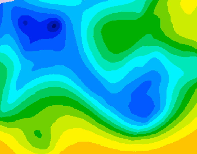 GDPS 500 millibar geopotential height 006 hour forecast chart for Canada based on 2025/11/16 1200Z data