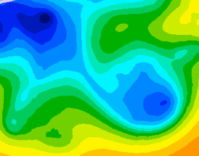 GDPS 500 millibar geopotential height 018 hour forecast chart for Canada based on 2025/11/16 1200Z data