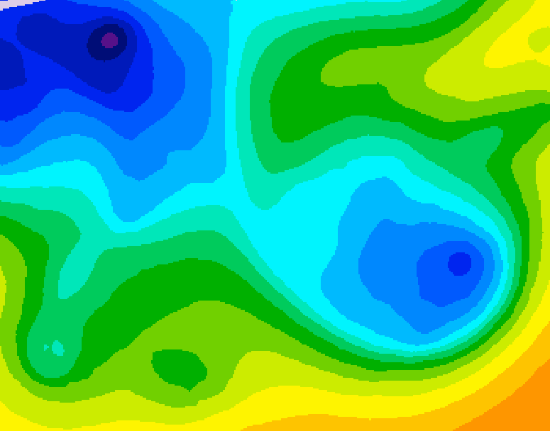 GDPS 500 millibar geopotential height 024 hour forecast chart for Canada based on 2025/11/16 1200Z data