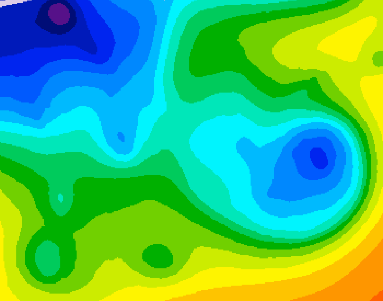 GDPS 500 millibar geopotential height 036 hour forecast chart for Canada based on 2025/11/16 1200Z data