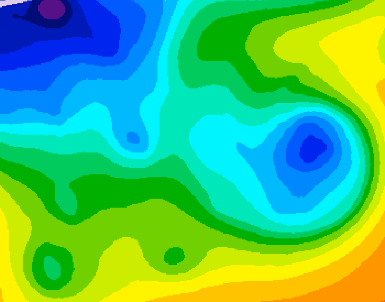 GDPS 500 millibar geopotential height 042 hour forecast chart for Canada based on 2025/11/16 1200Z data