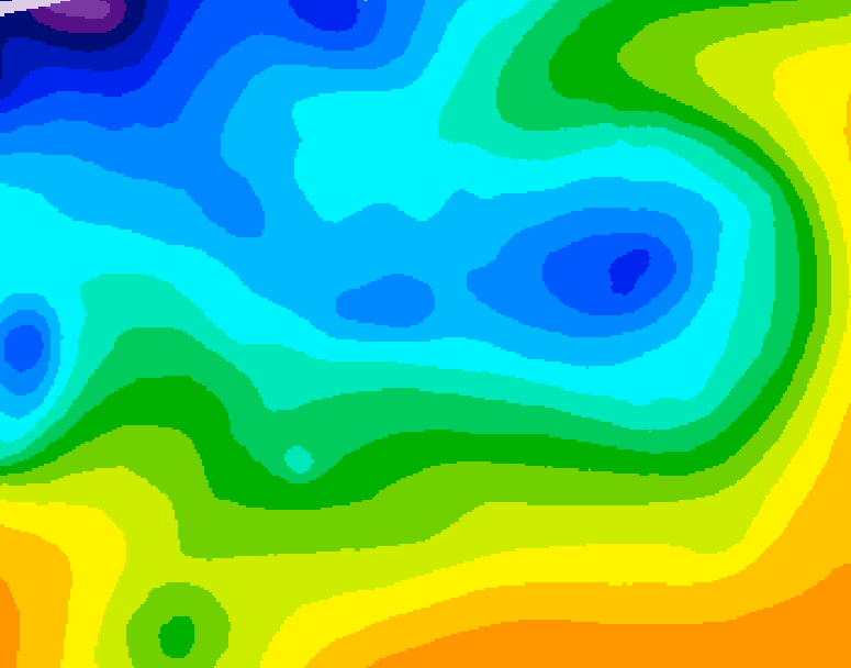 GDPS 500 millibar geopotential height 078 hour forecast chart for Canada based on 2025/11/16 1200Z data