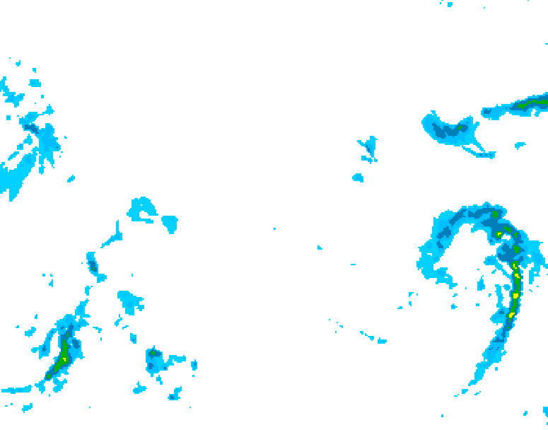GDPS precipitation 018 hour forecast chart for Canada based on 2025/11/16 1200Z data