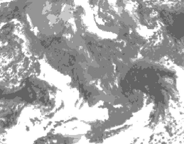 GDPS total cloud 162 hour forecast chart for Canada based on 2025/11/16 0000Z data