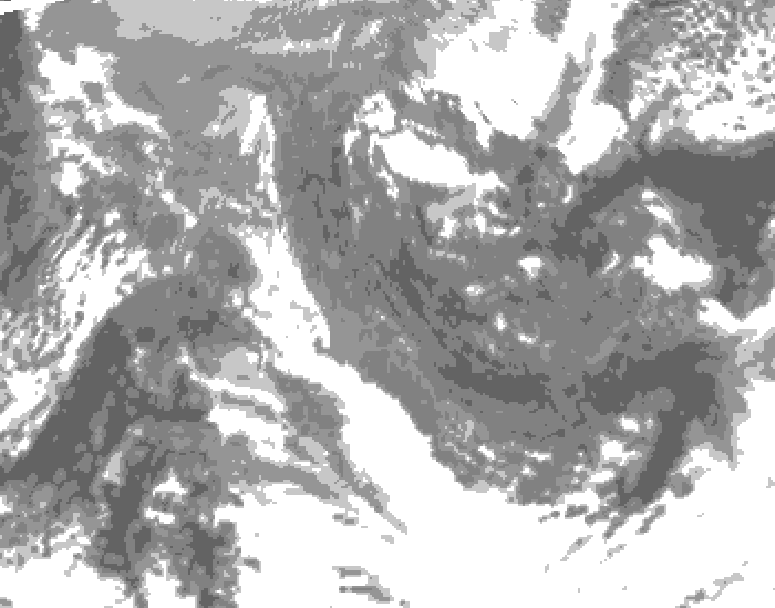 GDPS total cloud 006 hour forecast chart for Canada based on 2025/11/16 1200Z data