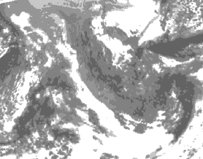 GDPS total cloud 018 hour forecast chart for Canada based on 2025/11/16 1200Z data