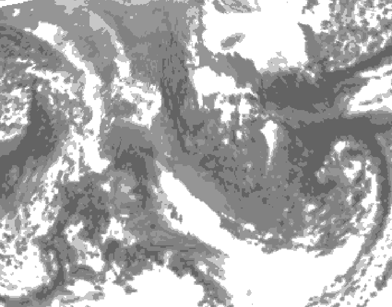 GDPS total cloud 030 hour forecast chart for Canada based on 2025/11/16 1200Z data