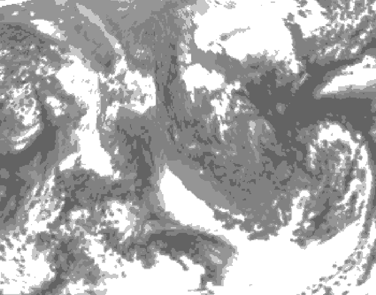 GDPS total cloud 036 hour forecast chart for Canada based on 2025/11/16 1200Z data