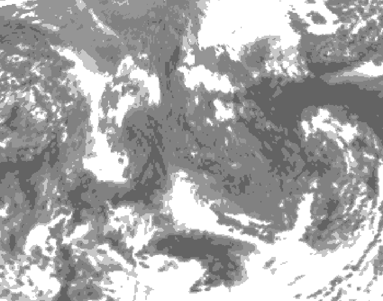 GDPS total cloud 042 hour forecast chart for Canada based on 2025/11/16 1200Z data