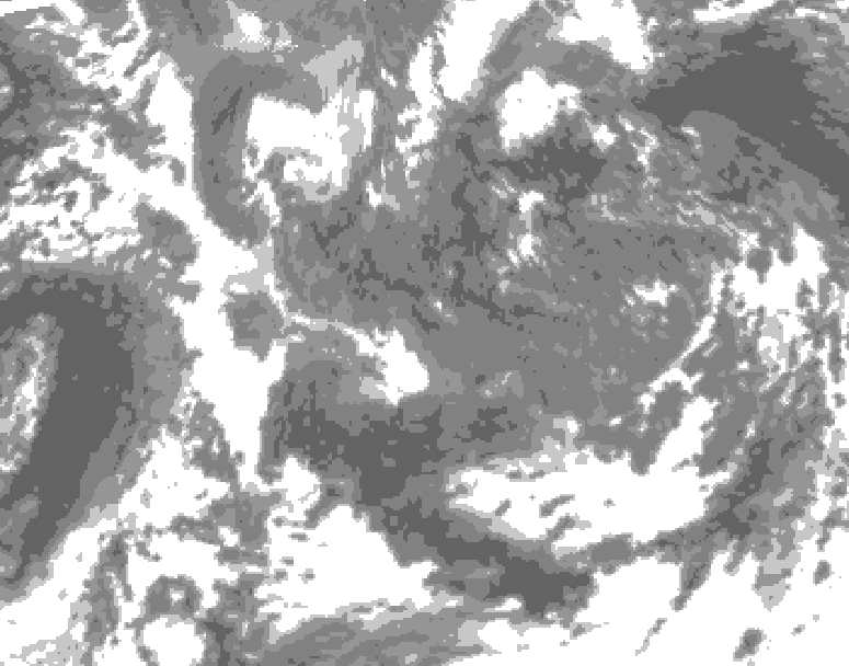 GDPS total cloud 078 hour forecast chart for Canada based on 2025/11/16 1200Z data
