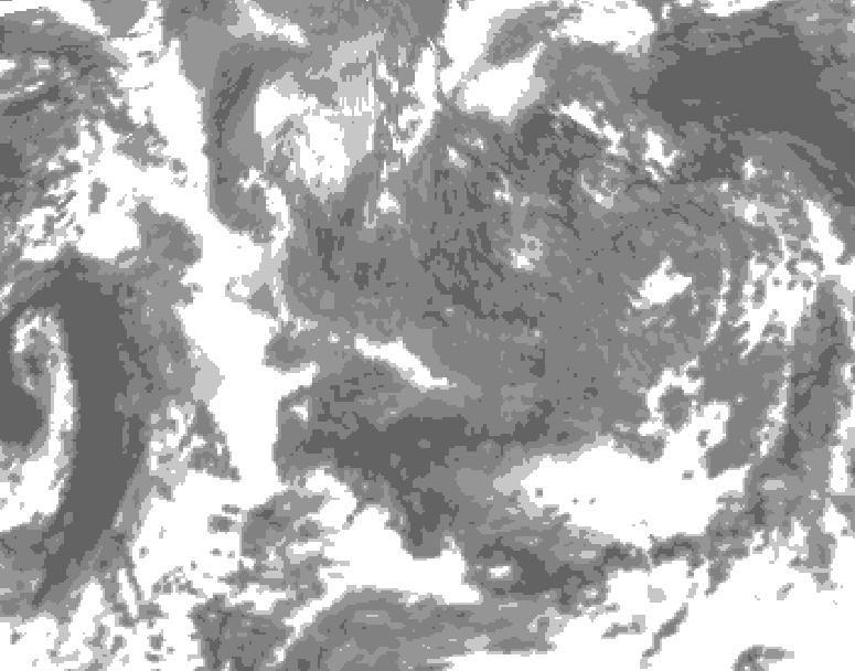 GDPS total cloud 084 hour forecast chart for Canada based on 2025/11/16 1200Z data