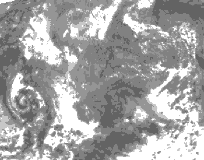 GDPS total cloud 102 hour forecast chart for Canada based on 2025/11/16 1200Z data