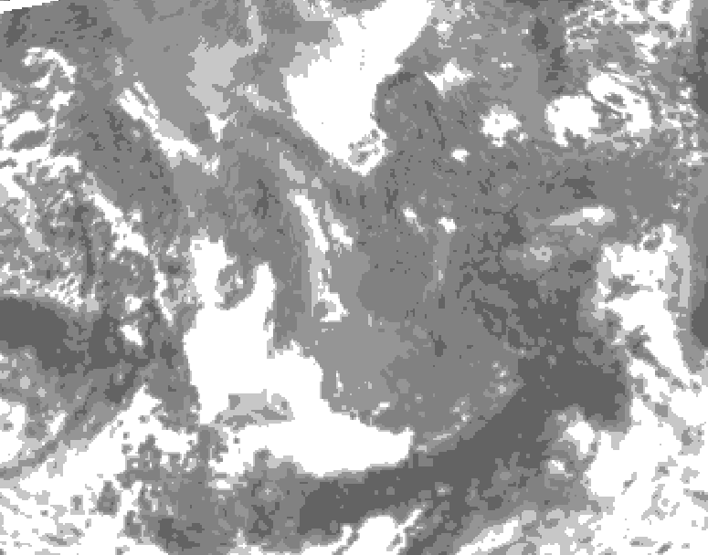 GDPS total cloud 132 hour forecast chart for Canada based on 2025/11/16 1200Z data